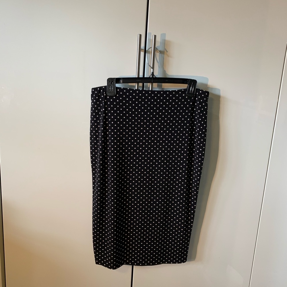 Vince Camuto polka a dot skirt black white Medium pencil fitted body con 20s M - Picture 10 of 16